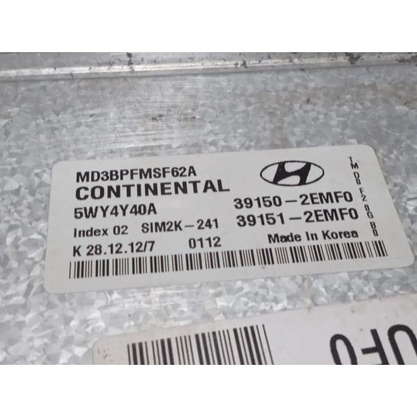 Módulo Injeção Hyundai Elantra 2.0 2012 391502emf0