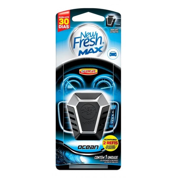 Aromatizante Cheirinho Carronew Fresh Max Fragrâncias Luxcar Cor Preto Fragancia Ocean