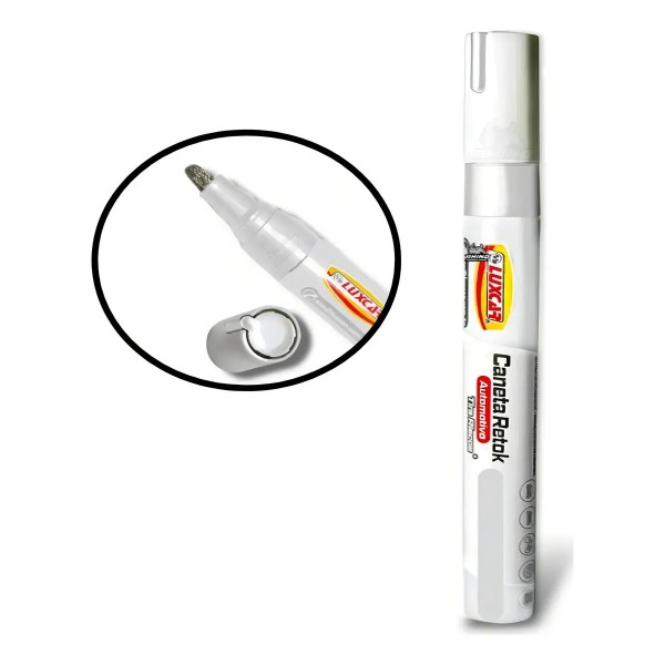 Caneta Retok Tira Riscos Automotivos Diversas Cores Luxcar Cor Branco