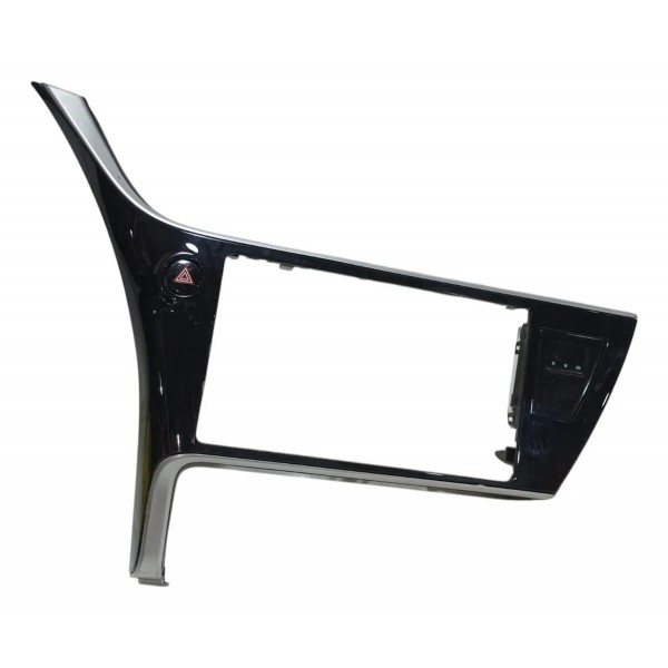 Moldura Painel Central Multimídia Alerta Toyota Corolla 2018 Preto
