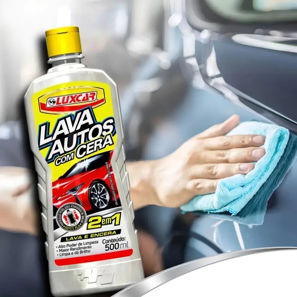 Lava Autos Líquido Com Cera Luxcar Shampoo Automotivo 500ml