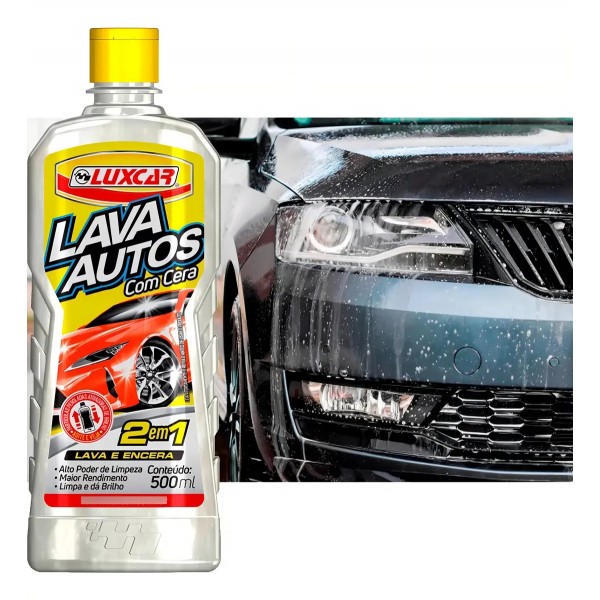 Lava Autos Líquido Com Cera Luxcar Shampoo Automotivo 500ml