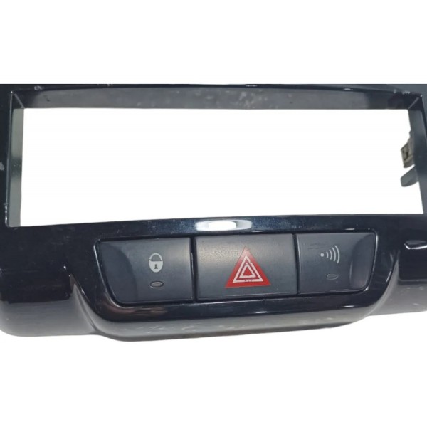 Moldura Central Painel Botão Alerta Citroen Aircross 2013 Preto