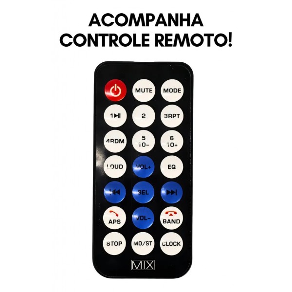 Radio Automotivo Truck Tudo Mix2002 Bluetooth 2 Usb Sd Fm
