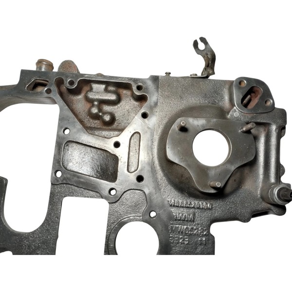 Carcaça Distribuição Motor Mwm X10 Vw 13180 15180 17180 Orig Prateado