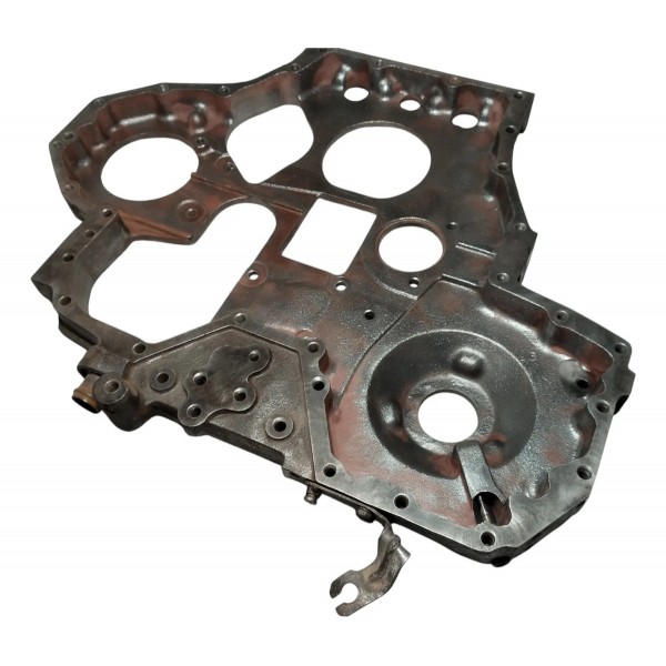 Carcaça Distribuição Motor Mwm X10 Vw 13180 15180 17180 Orig Prateado
